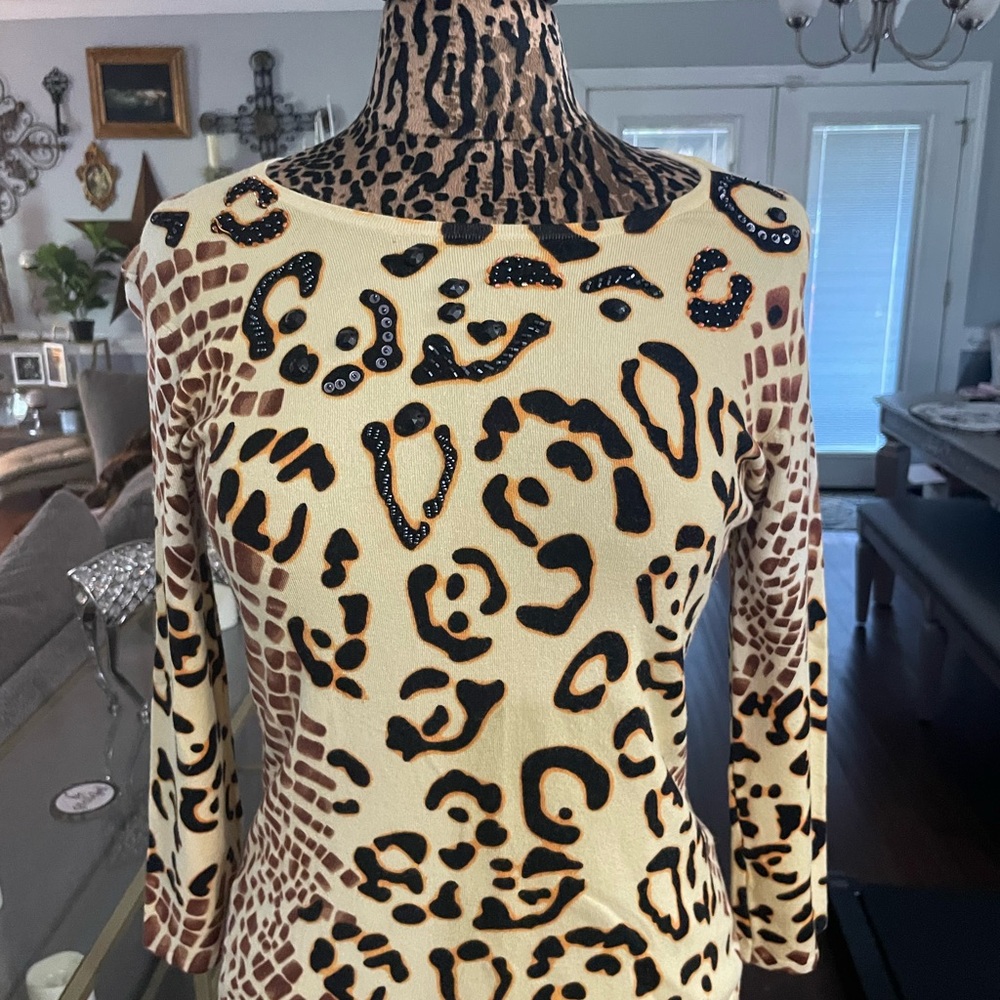 Chic Animal Print Women's Blouse